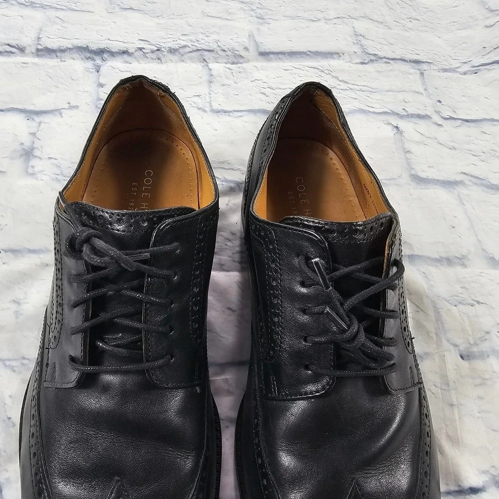 Cole Haan Madison Grand Wingtip Oxford MEN 11.5 Black Leather Brogue Dress Shoes